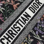 Dior Women Medium Dior Book Tote Black Multicolor Dior Herbarium Embroidery – Image 9