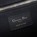 Dior Women Medium Dior Book Tote Black and White Plan de Paris Embroidery with Black Calfskin