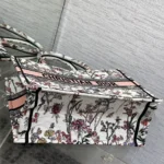 Dior Women Medium Dior Book Tote White Multicolor Dior Herbarium Embroidery
