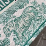 Dior Women Medium Dioriviera Dior Book Tote Aquamarina Toile de Jouy Embroidery