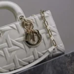 Dior Women Medium Lady D-Joy Bag Latte Graphic Cannage Calfskin