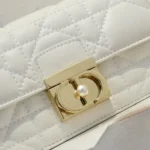 Dior Women Mini Dior Ange Bag Latte Macrocannage Calfskin M4401UNMZ