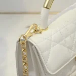 Dior Women Mini Dior Ange Bag Latte Macrocannage Calfskin M4401UNMZ