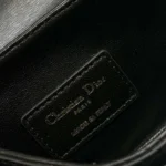 Dior Women Small 30 Montaigne Avenue Top Handle Bag Black Ribbed Calfskin