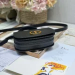 Dior Women Small 30 Montaigne Avenue Top Handle Bag Black Ribbed Calfskin