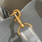 Dior Women Small Dior Book Tote Gray Dior Oblique Embroidery and Calfskin