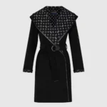 Cappotto con cappuccio da donna Louis Vuitton LV - Nero e bianco 1A4PE7