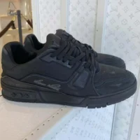 Louis Vuitton Unisex LV Trainer Distressed Sneaker-Black 1ADEQS (1)