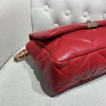Borsa a mano Chanel da donna 19 in pelle di agnello lucida color oro, color argento e rosso rutenio