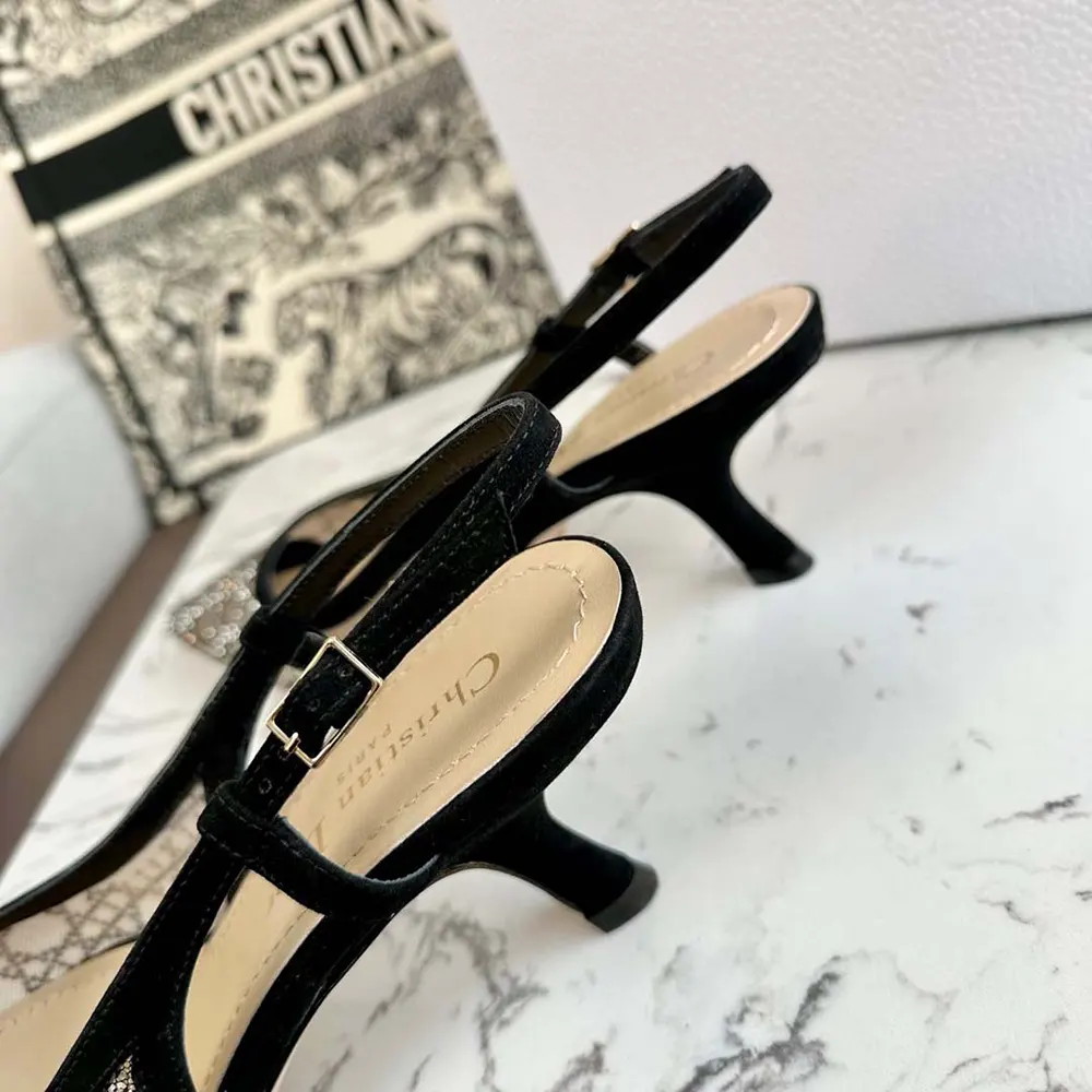 Dior Women Capture Slingback Pump Transparent Mesh with Silver-Tone Strass Cannage Motif
