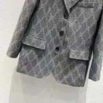 Gucci Women Broken Suits for GG Flannel Jacket-Grey