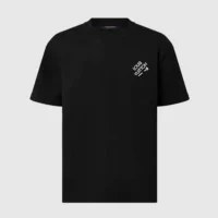Louis Vuitton Men Signature Short-Sleeved T-Shirt-Black 1AATXE (1)