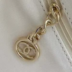 Sac cabas Chanel pour femme en toile de coton et métal doré AS3351