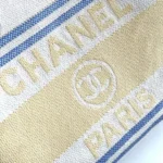 Sac cabas Chanel pour femme en toile de coton et métal doré AS3351
