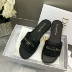 Dior Women Black Calfskin with Openwork Microcannage Motif