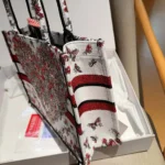 Dior Women Dioramour Medium Dior Book Tote Latte Embroidery M1296ZEEI