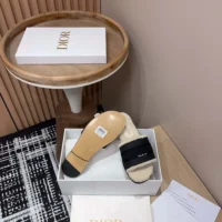 Dior Women Dway Slide Black Calfskin and Embroidered Cotton (1)
