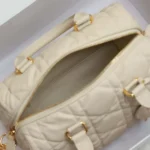 Dior Dam Groove 25 Väska Dammig Elfenben Macrocannage Kalvskinn M1365UBOL