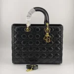 Dior Women Large Lady Dior Bag Black Cannage Lambskin M0566ONGE