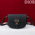 Dior Women Medium Dior Bobby Bag Black Grained Calfskin M9337USKU