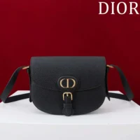 Dior Women Medium Dior Bobby Bag Black Grained Calfskin M9337USKU (1)