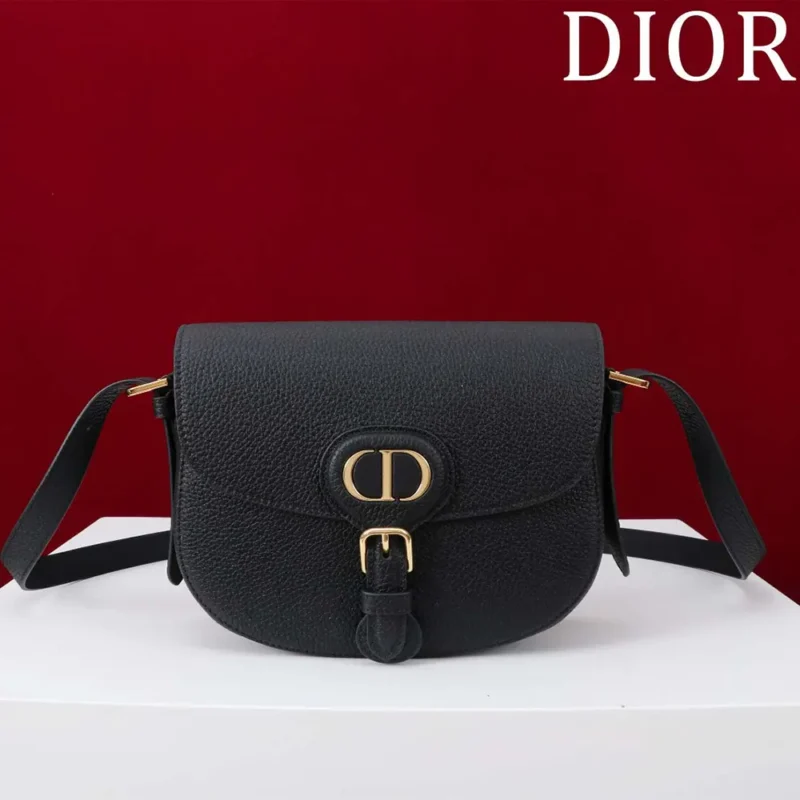 Dior Women Medium Dior Bobby Bag Black Grained Calfskin M9337USKU