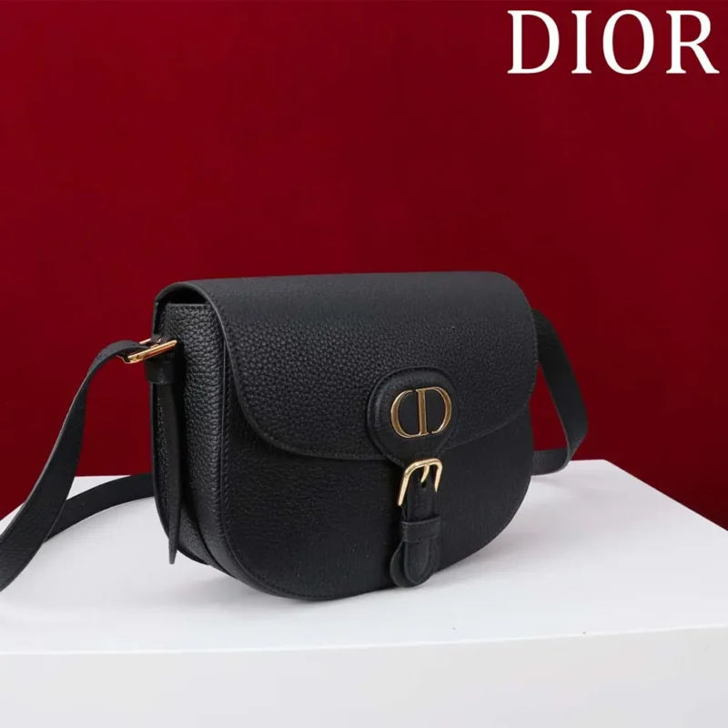 Dior Women Medium Dior Bobby Bag Black Grained Calfskin M9337USKU