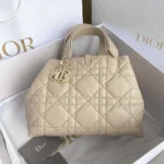 Dior Women Medium Dior Toujours Bag Powder Beige Macrocannage Calfskin