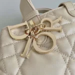 Dior Women Medium Dior Toujours Bag Powder Beige Macrocannage Calfskin