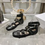 Ballerines Dior Punk pour femme en cuir de veau souple noir KCB947VSO