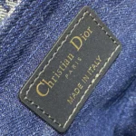 Dior Women Saddle Bag with Strap Blue Denim Dior Oblique Jacquard