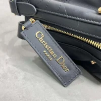 Dior Women Small D-Journey Bag in Crinkled Calfskin Black Flat Macrocannage (1)