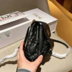 Dior Women Small Dior Caro Backpack Black Macrocannage Lambskin