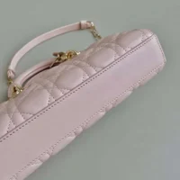 Dior Women Small Lady D-Joy Bag Powder Pink Cannage Lambskin (1)