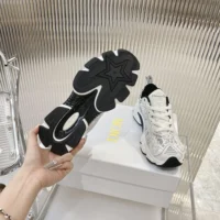 Dior Women Vibe Sneaker White Mesh Printed with Dior Oblique Motif (1)