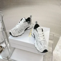 Dior Women Vibe Sneaker White Mesh Printed with Dior Oblique Motif (1)
