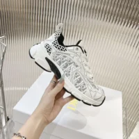 Dior Women Vibe Sneaker White Mesh Printed with Dior Oblique Motif (1)