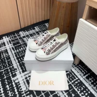 Dior Women Walk’n’Dior Platform Sneaker Embroidered Cotton-Pink (1)
