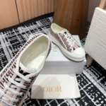 Dior Women Walk’n’Dior Platform Sneaker Embroidered Cotton-Pink