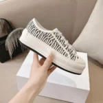 Dior Women Walk’n’Dior Platform Sneaker Embroidered Cotton-White