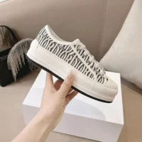 Dior Women Walk’n’Dior Platform Sneaker Embroidered Cotton-WhiteBlack (1)