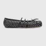 Gucci Women Horsebit Ballet Flat Black leather 814317AAEEV1050