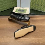 Gucci Women Horsebit Ballet Flat Black leather 814317AAEEV1050