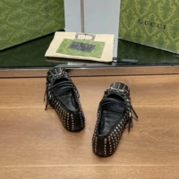Gucci Women Horsebit Ballet Flat Black leather 814317AAEEV1050 (1)