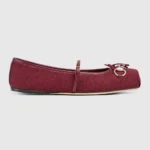 Gucci Women Horsebit Ballet Flat-Red ‎821220FAD8F8546