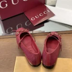 Gucci Women Horsebit Ballet Flat-Red ‎821220FAD8F8546
