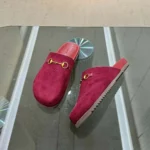 Gucci Women Horsebit Slipper in Red GG Canvas 7467129SF408551