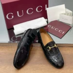 Gucci Women Jordaan Loafer Black GG Leather 786016AAD6S1000