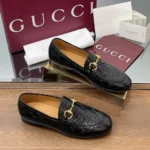 Gucci Women Jordaan Loafer Black GG Leather 786016AAD6S1000
