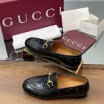 Gucci Women Jordaan Loafer Black GG Leather 786016AAD6S1000